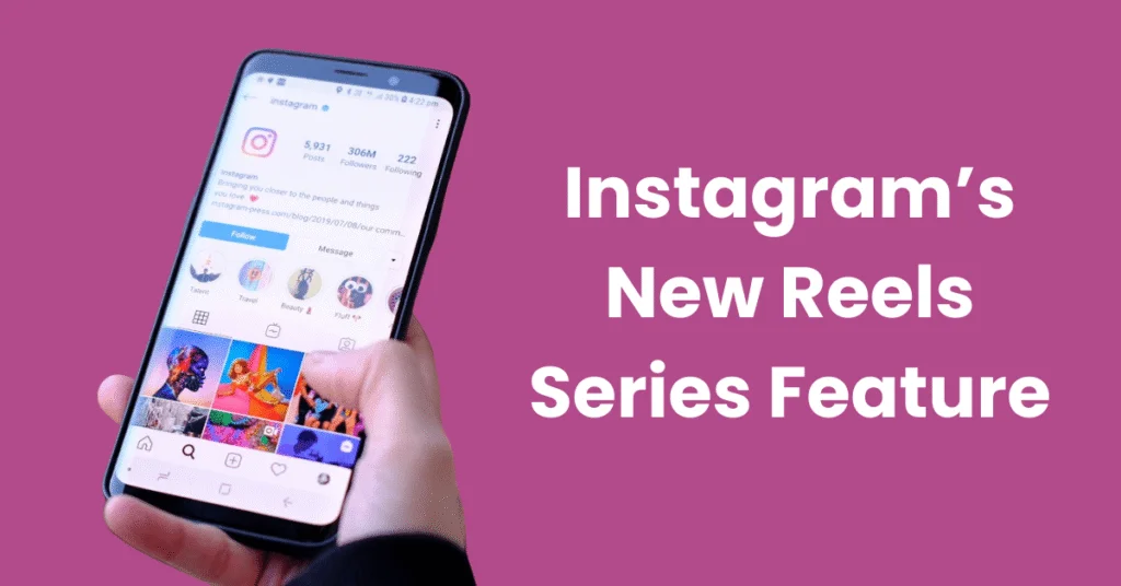 Instagram interface showing linked Reels in a series format